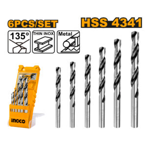 6 Pcs HSS twist drill bits set