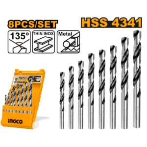 8 Pcs HSS twist drill bits set