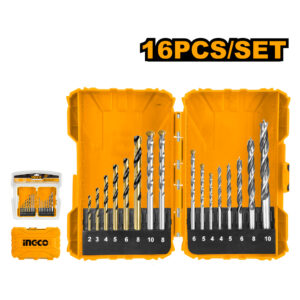 16 Pcs metal, masonry and wood drill bits set