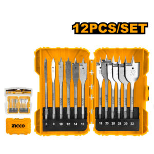 12 Pcs flat wood drill bits set
