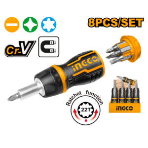 8 IN 1  Stubby ratchet screwdriver set