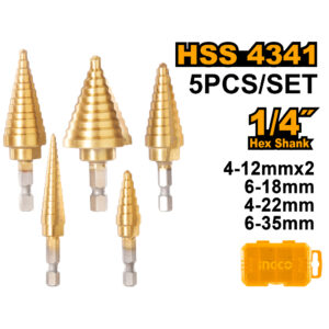 Step drill bit set