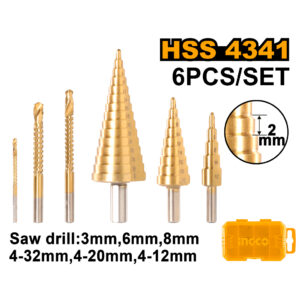 Step drill bit set