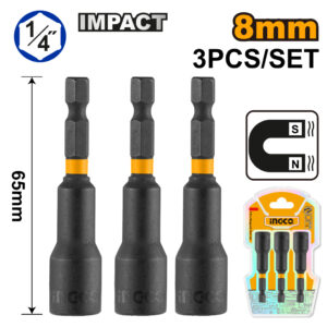 3 Pcs impact magnetic nut set