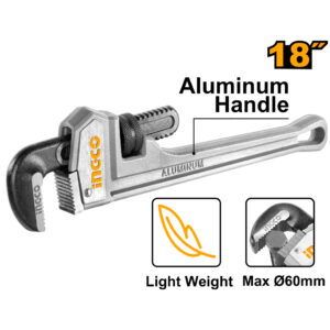 Aluminum handle pipe wrench