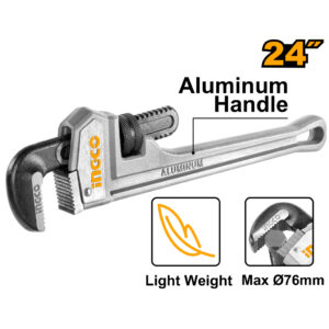Aluminum handle pipe wrench