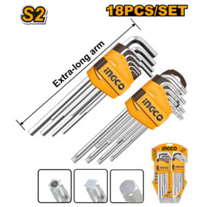 18 Pcs hex key and torx key set
