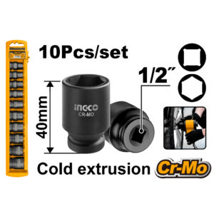 10 Pcs 1/2"DR. impact socket set