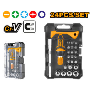 24 Pcs t-handle wrench screwdriver set
