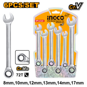 6 Pcs ratchet spanner set