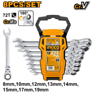 8 Pcs flexible ratchet spanner set
