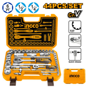 44 Pcs 1/4"&1/2" socket set