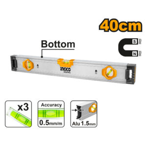 Spirit level with powerful magnets