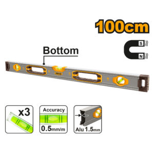 Spirit level with powerful magnets