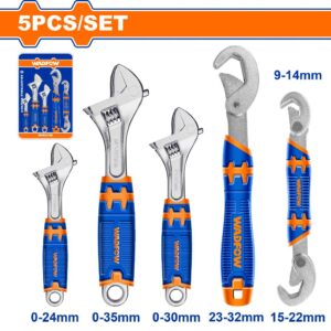 5 Pcs Adjustable wrench set