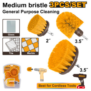 3 Pcs Medium bristle brush set