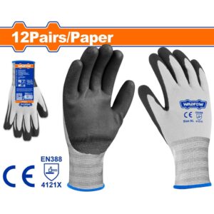 Nitrile frosted coated gloves