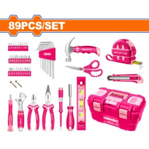 89 Pcs Pink hand tools set
