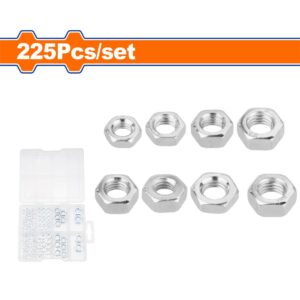 225 Pcs hex nut assortment