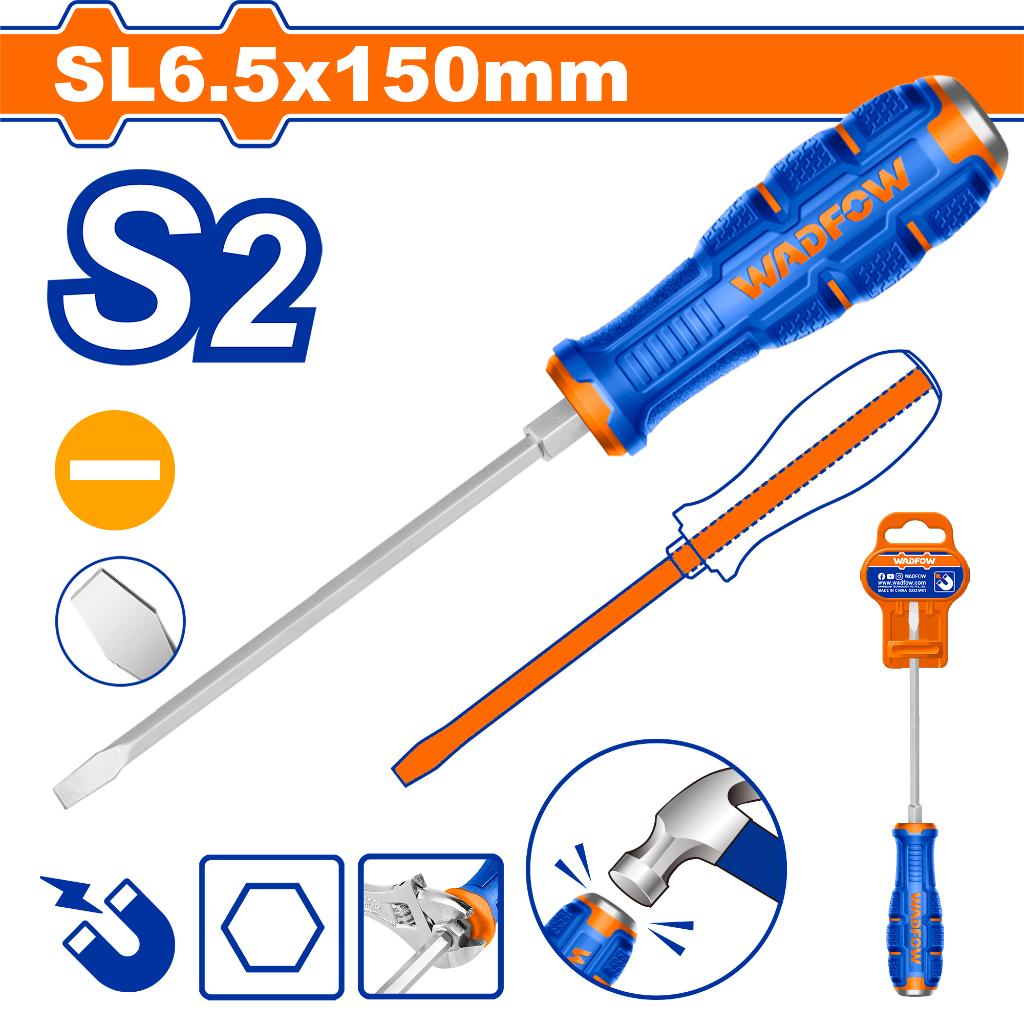 Slotted go-through screwdriver
