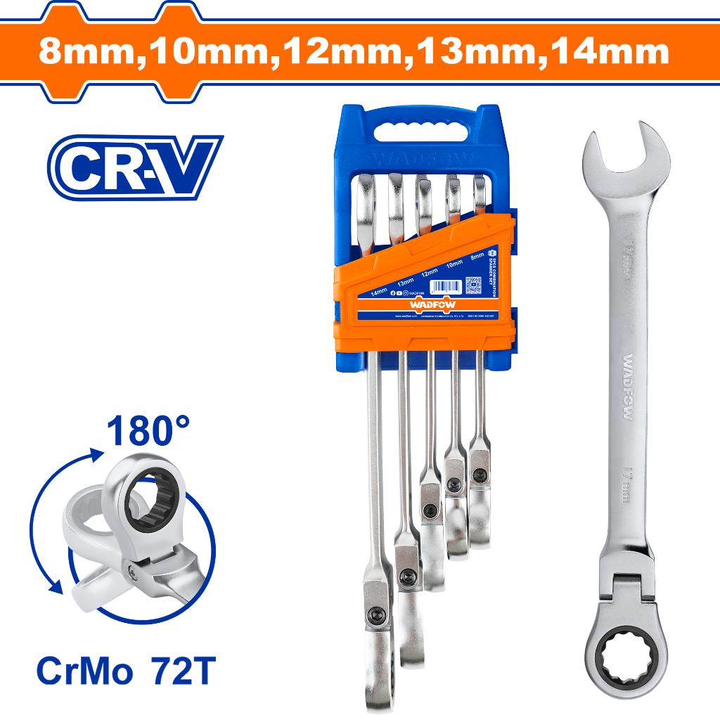 5 Pcs Flexible ratchet spanner set