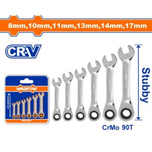 6 Pcs Short ratchet spanner set