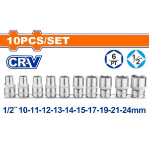 10 Pcs 1/2" Socket set