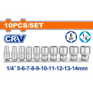 10 Pcs 1/4" Socket set