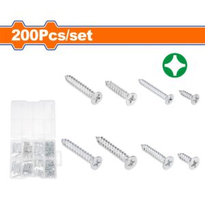 200 Pcs countersunk head self-tapping screws assortment